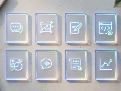 best free ai tools icons framed